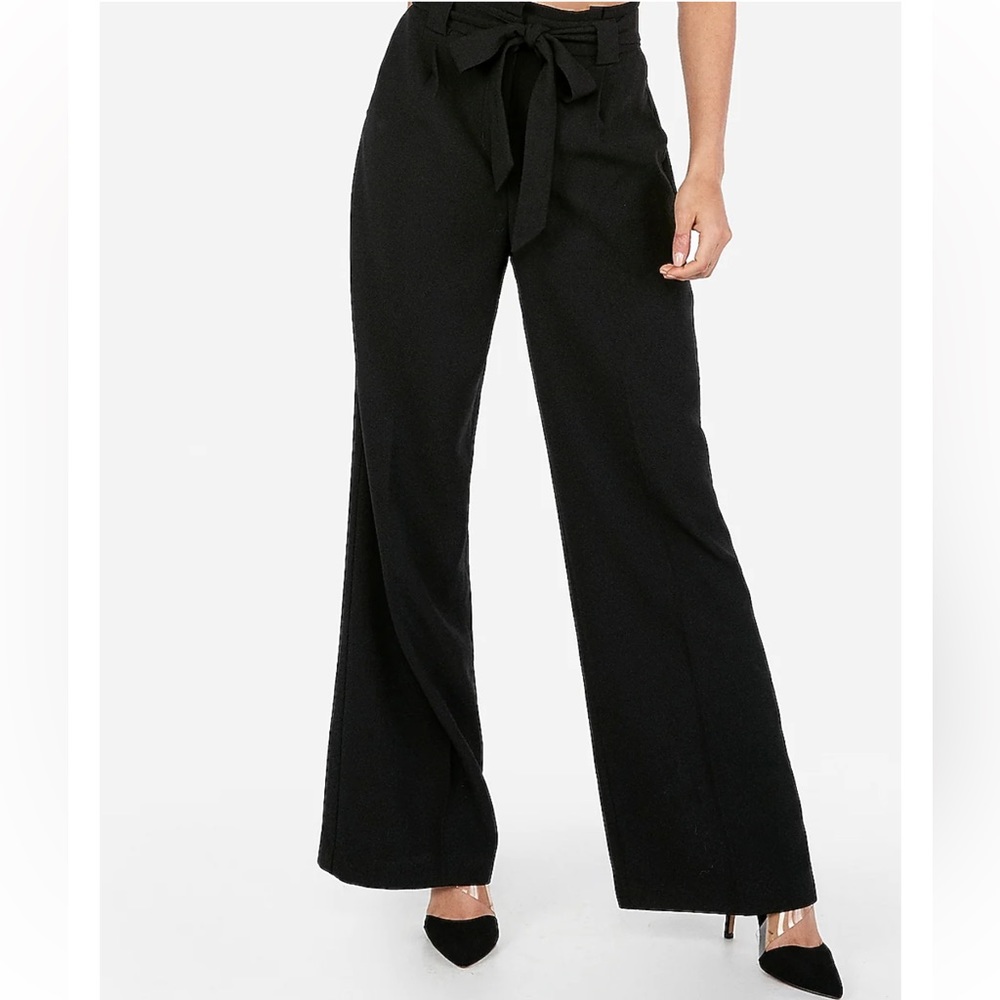 Express. Wide Leg High Rise Black Pants. Size L 🖤